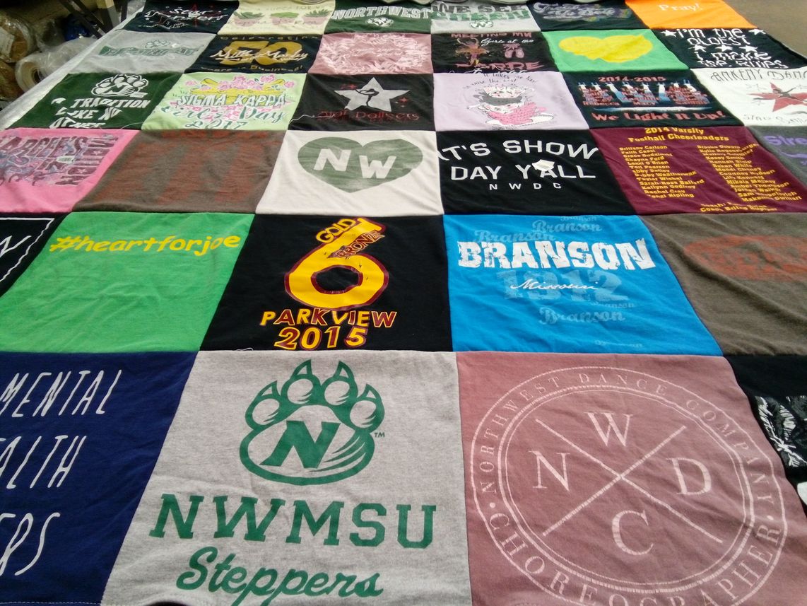 T-shirt quilt from northwest missouri state university by Kelly from IA