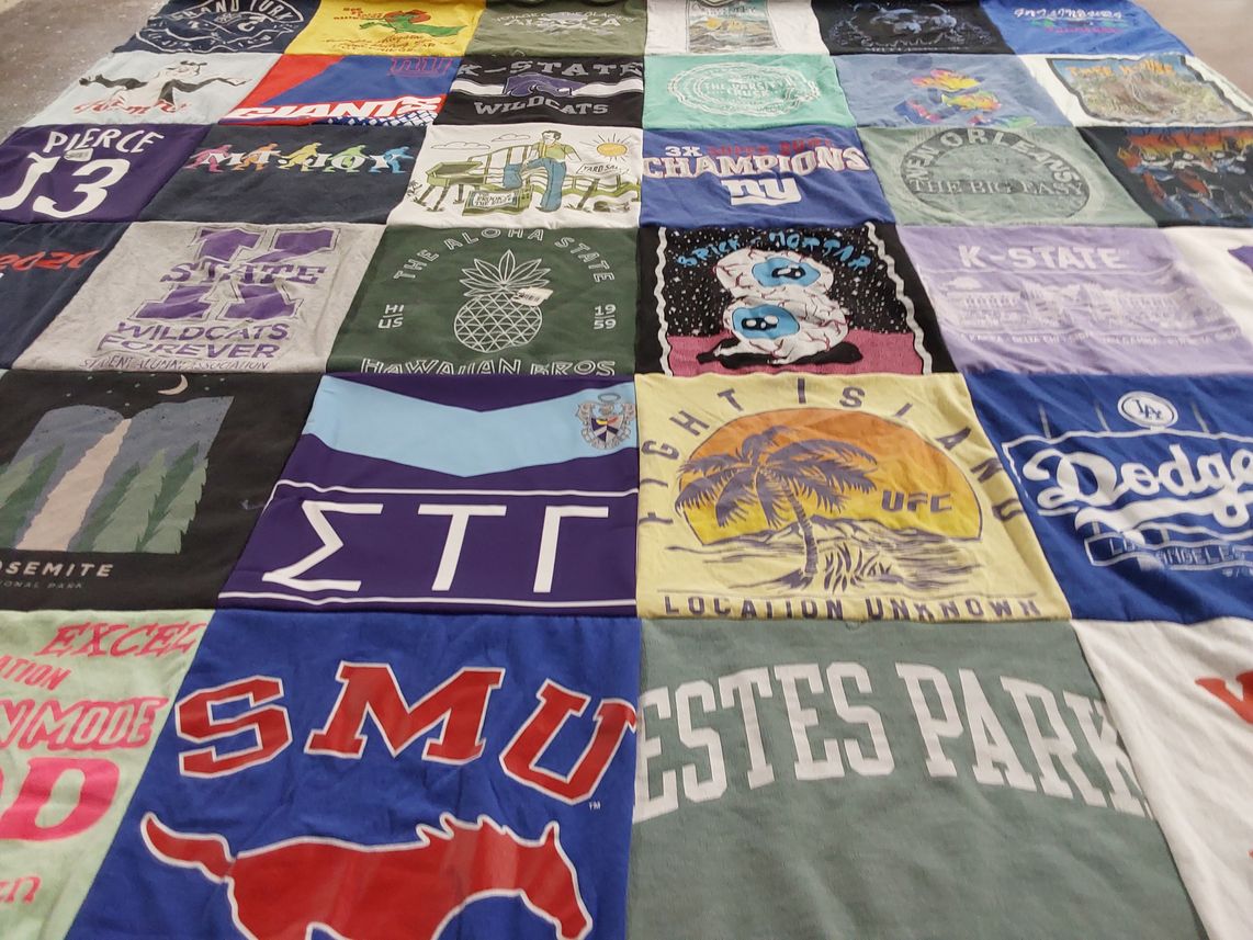T-shirt quilt featuring kansas state wildcats by Kelly from IA
