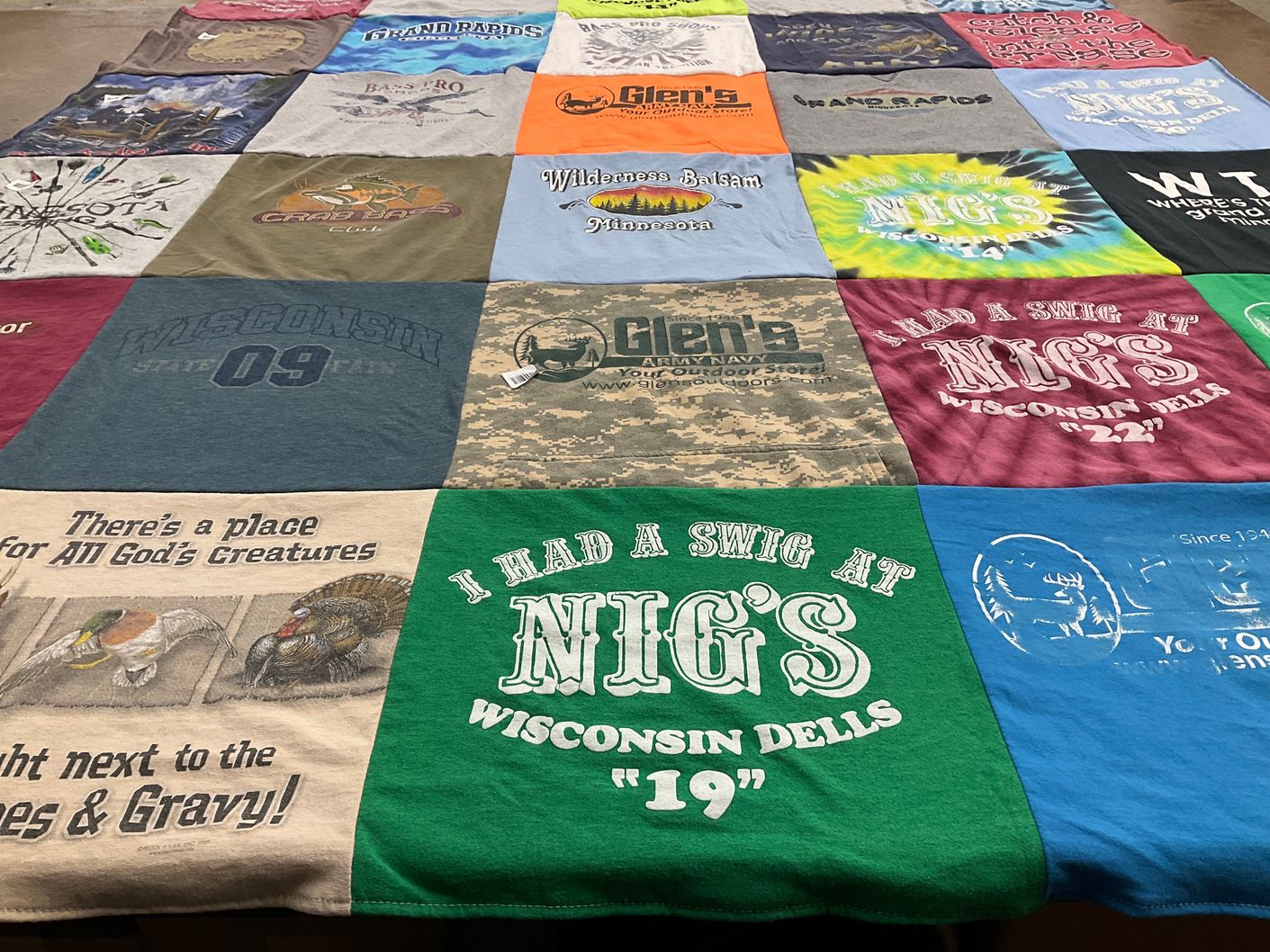 T-shirt quilt from wisconsin state university by Anonymous from IL