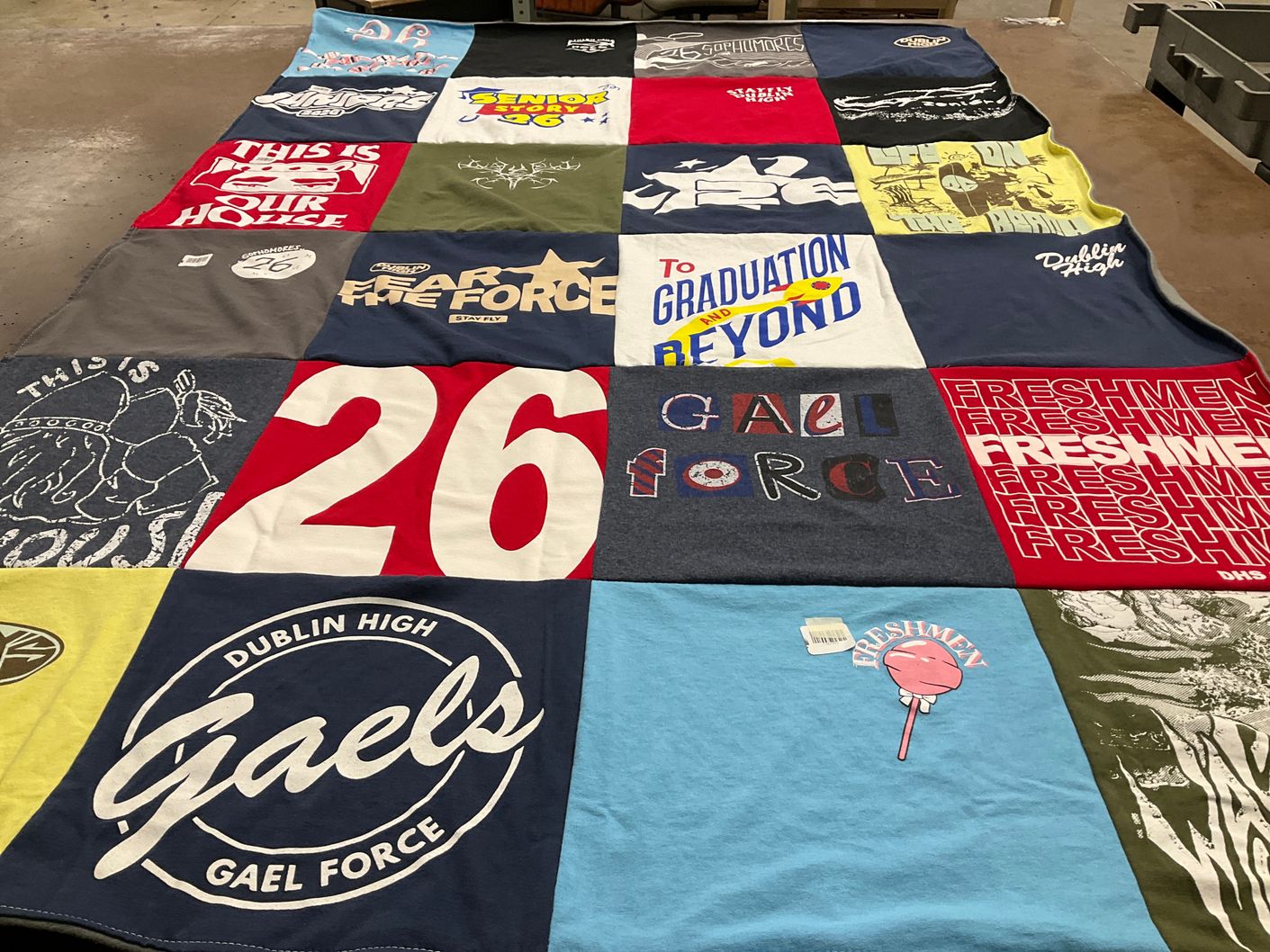 T-shirt quilt featuring dublin high gaels by Helen from CA