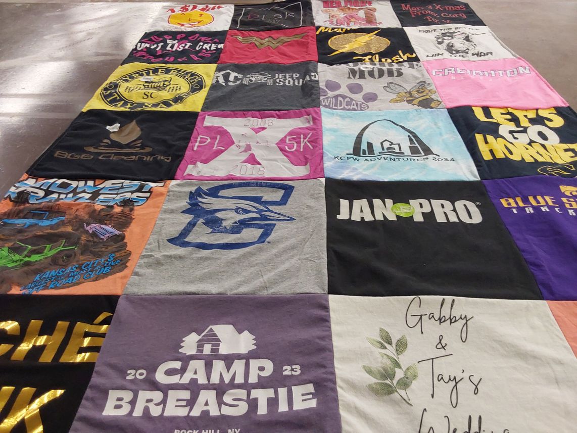 T-shirt quilt featuring creighton university wildcats by Vashti from MO