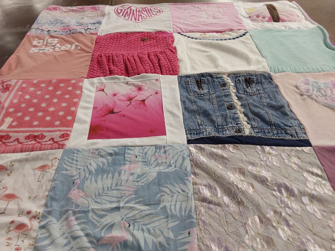 T-shirt quilt with gymnastics themes by Cindy from TN