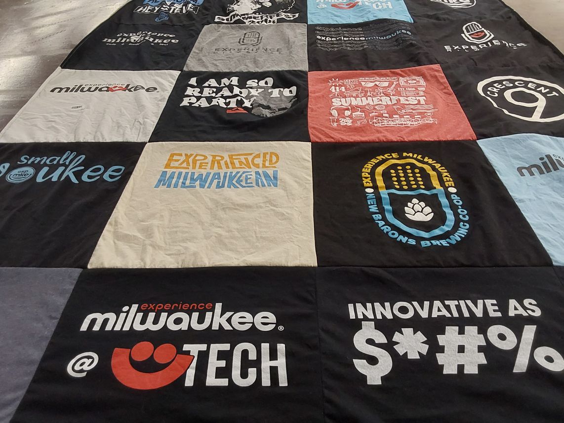 T-shirt quilt with local culture, community events themes by Adam from WI