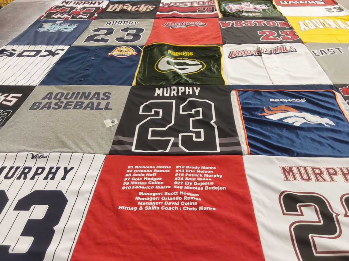 T-shirt quilt featuring denver broncos by Virginia from FL
