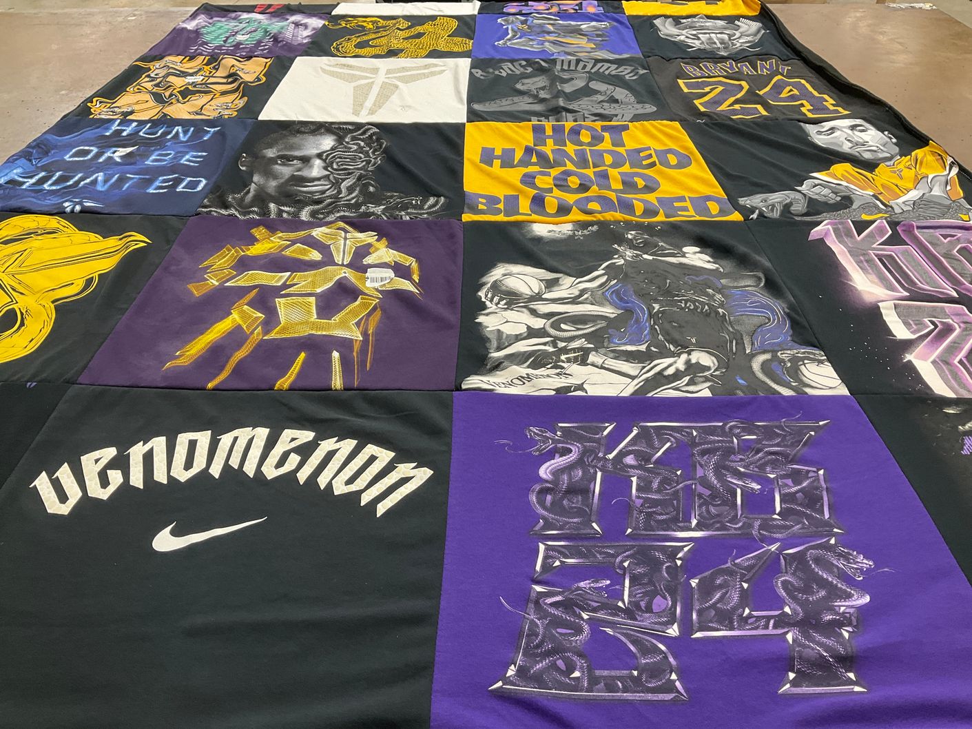 T-shirt quilt with basketball themes by Molly from MN