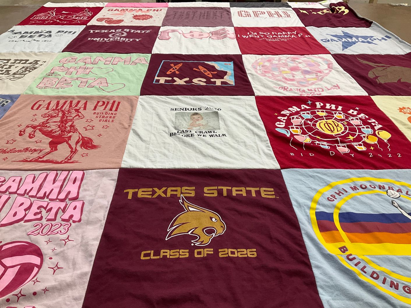 T-shirt quilt from texas state university by DANA from TX
