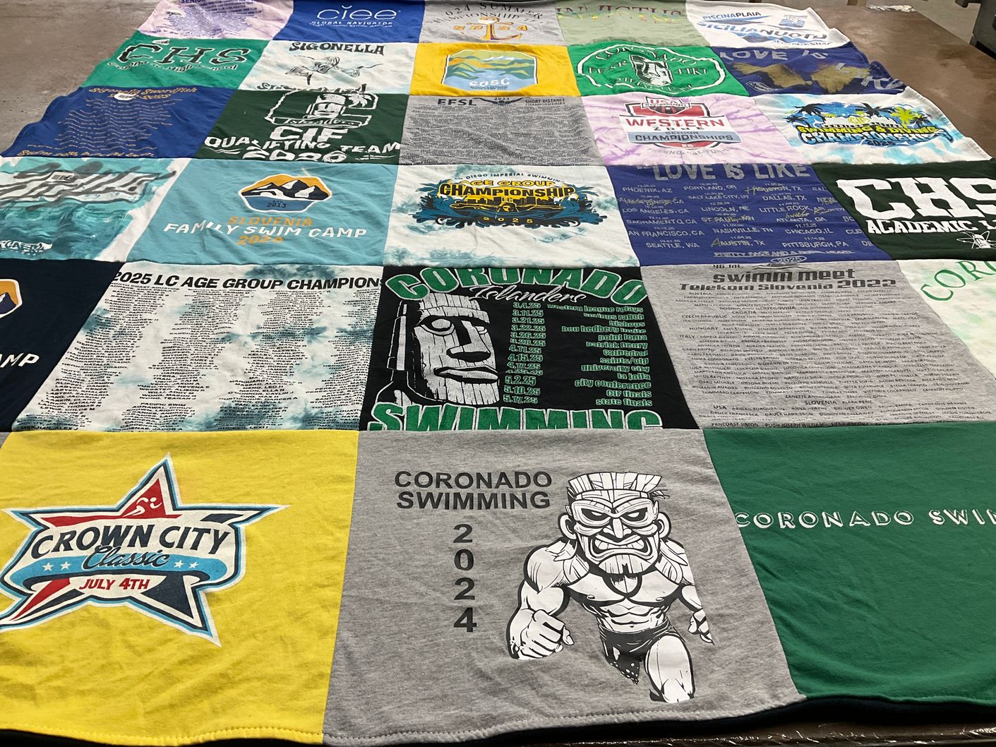 T-shirt quilt featuring coronado swimming by Donna from CA