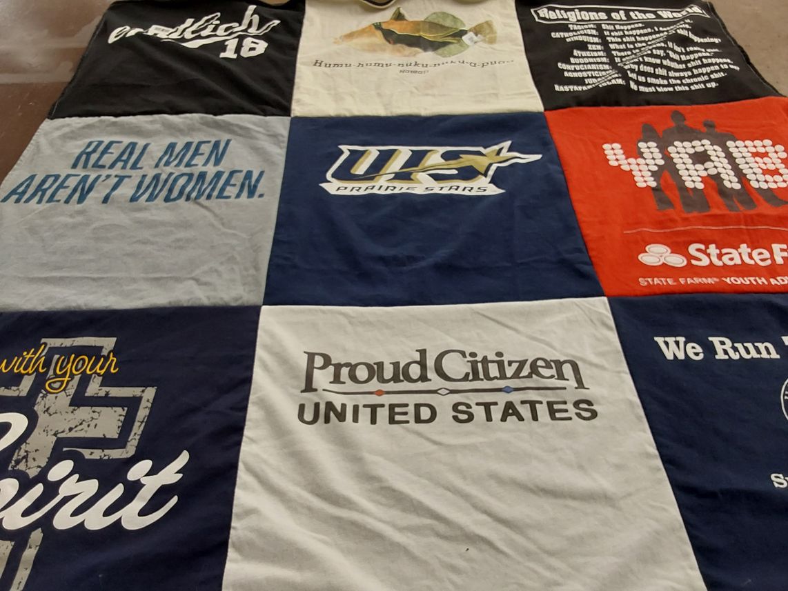 T-shirt quilt featuring paradise stars by Roger from AZ