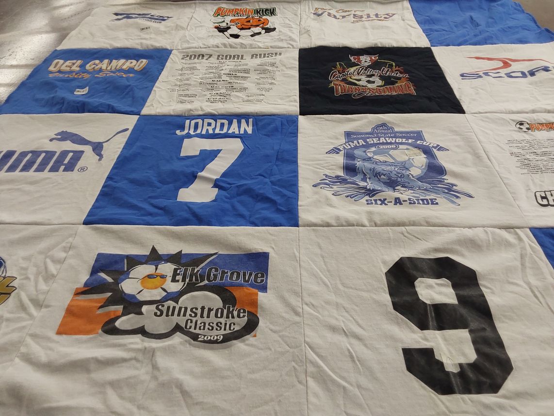 T-shirt quilt from del campo high school by Kathleen from CA