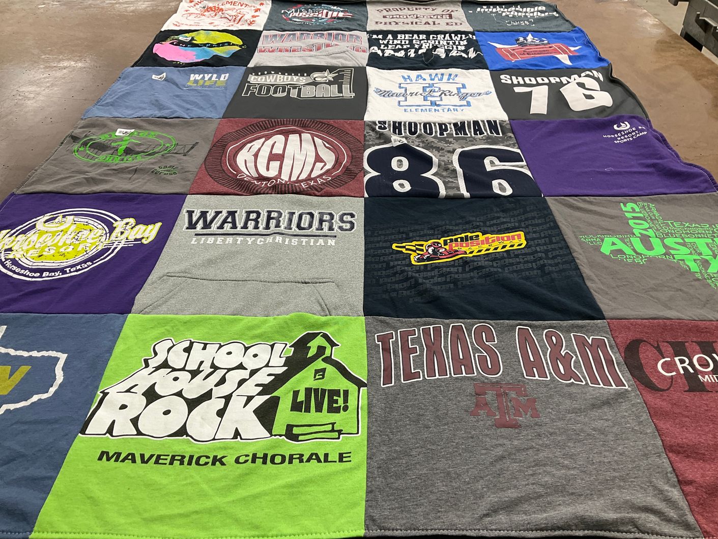 T-shirt quilt featuring warriors by Jennifer from TX