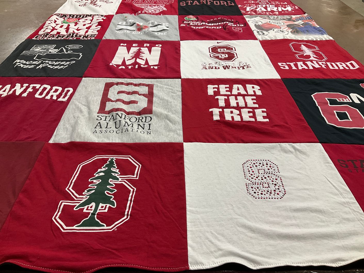 T-shirt quilt from stanford university by Anne from WA