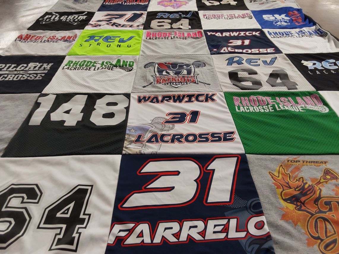 T-shirt quilt from pilgrim high school, warwick high school by Melissa from RI