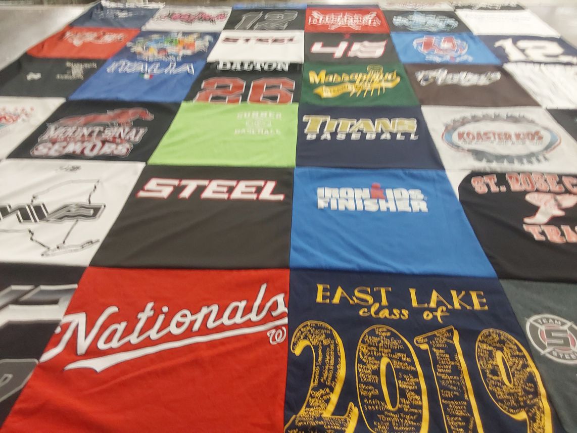 T-shirt quilt featuring nationals baseball team, titans baseball team by Nicole from NY