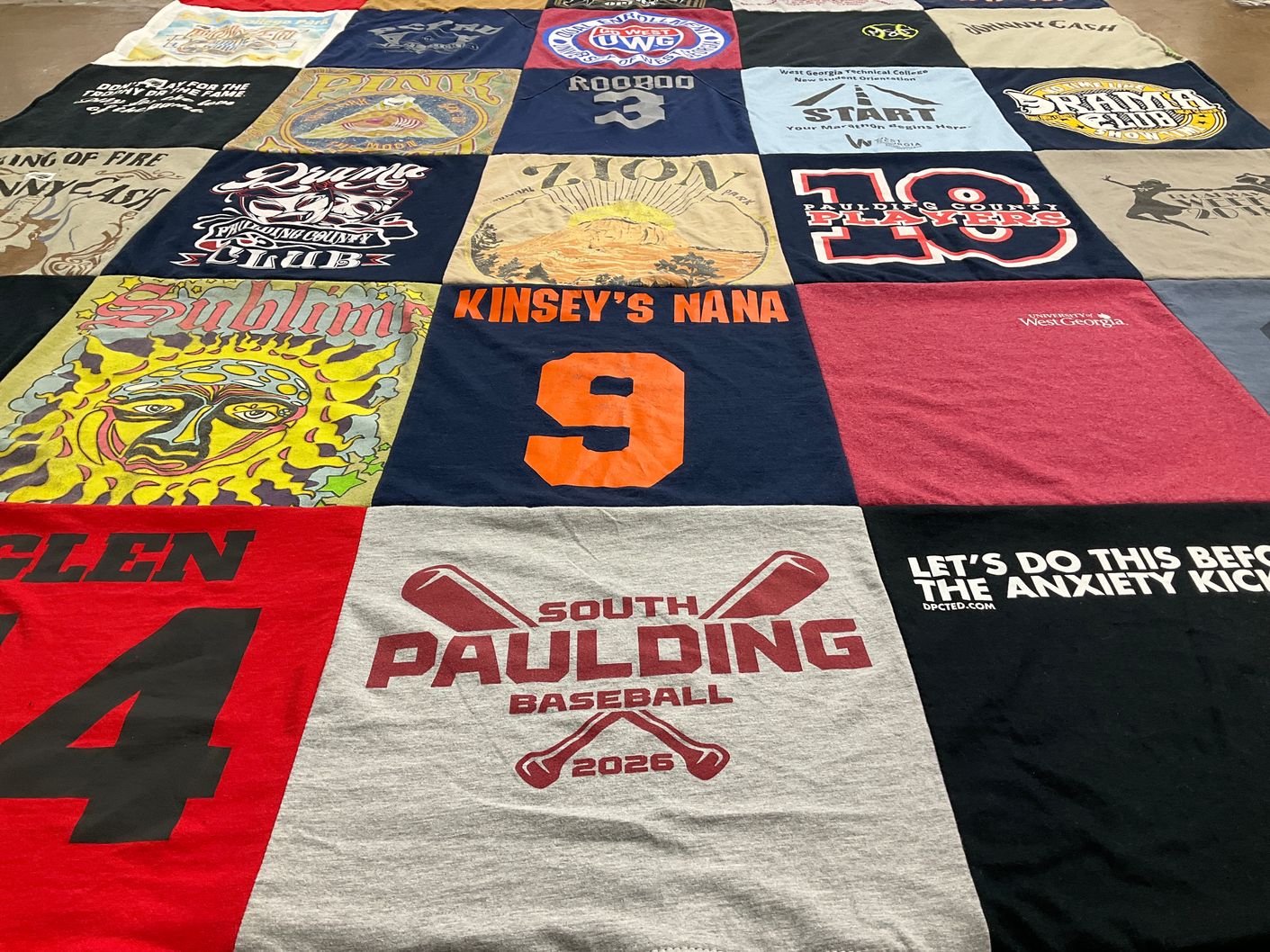 T-shirt quilt from university of west georgia by Kimberly from GA