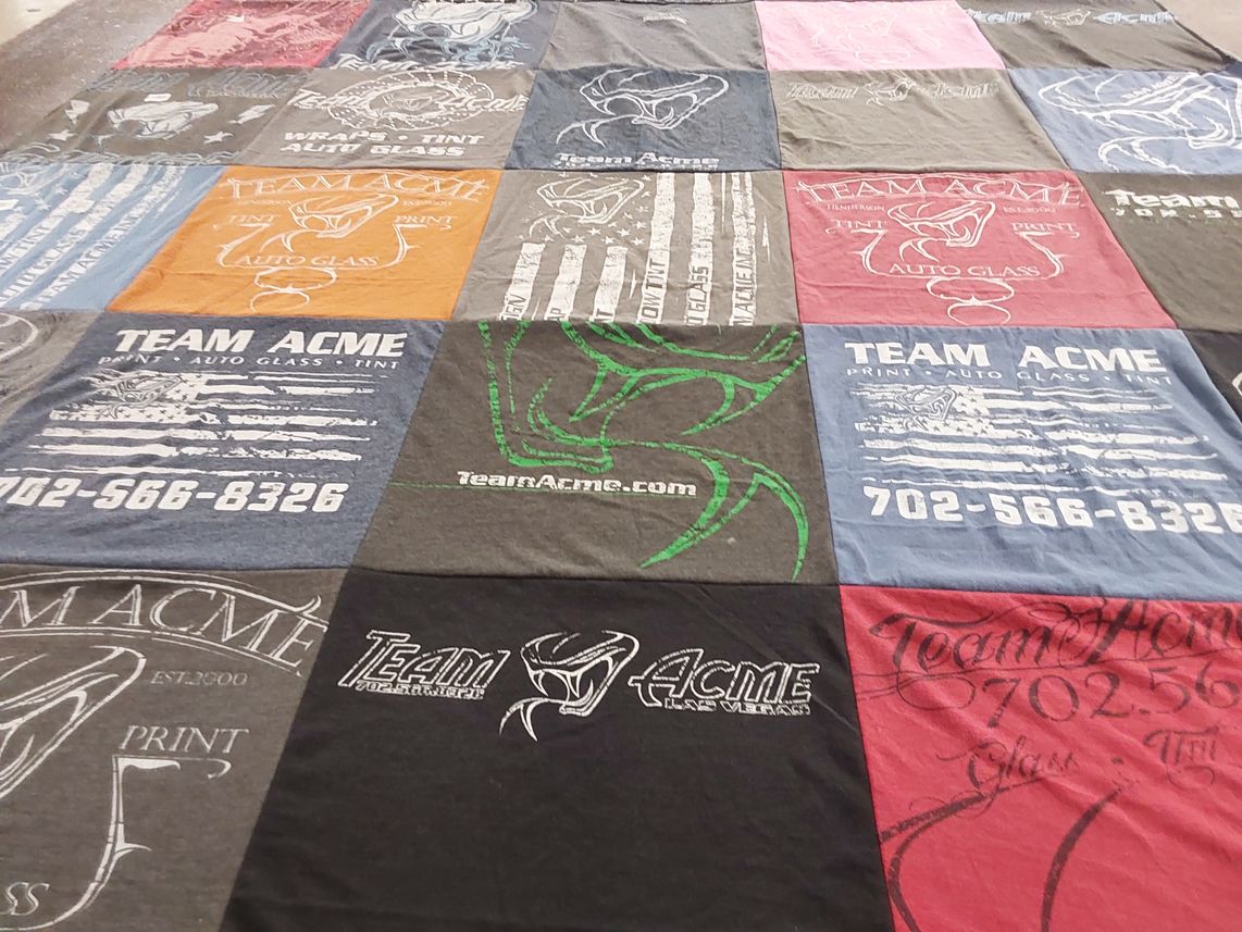 T-shirt quilt with auto glass, printing themes by Krystal from NV