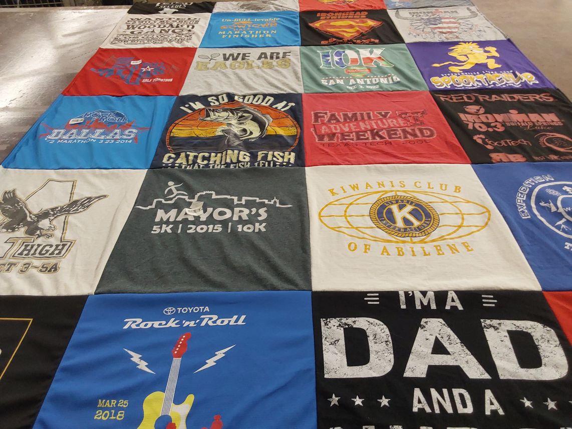T-shirt quilt featuring texas tech university by Leone from TX