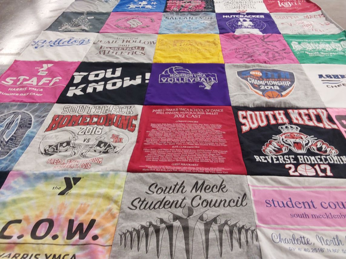 T-shirt quilt from south mecklenburg high school by Tiffany from NC
