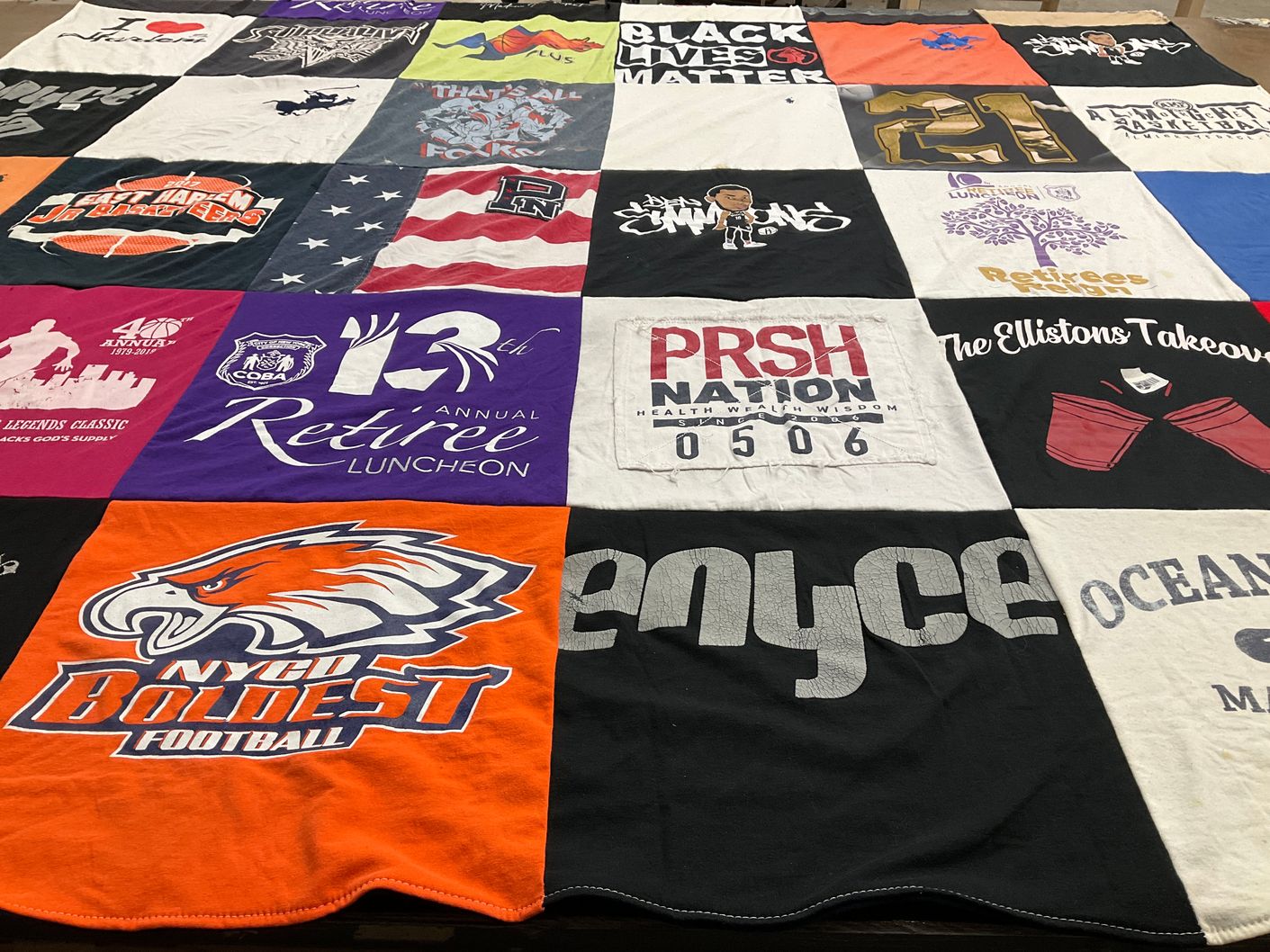 T-shirt quilt featuring new york city boldest football by Gene from NY