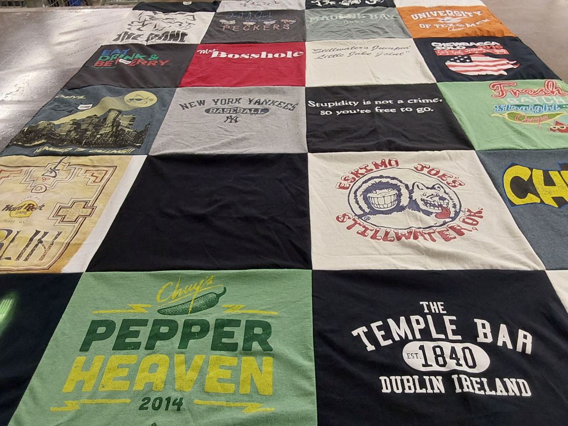 T-shirt quilt featuring new york yankees by megan  from TX