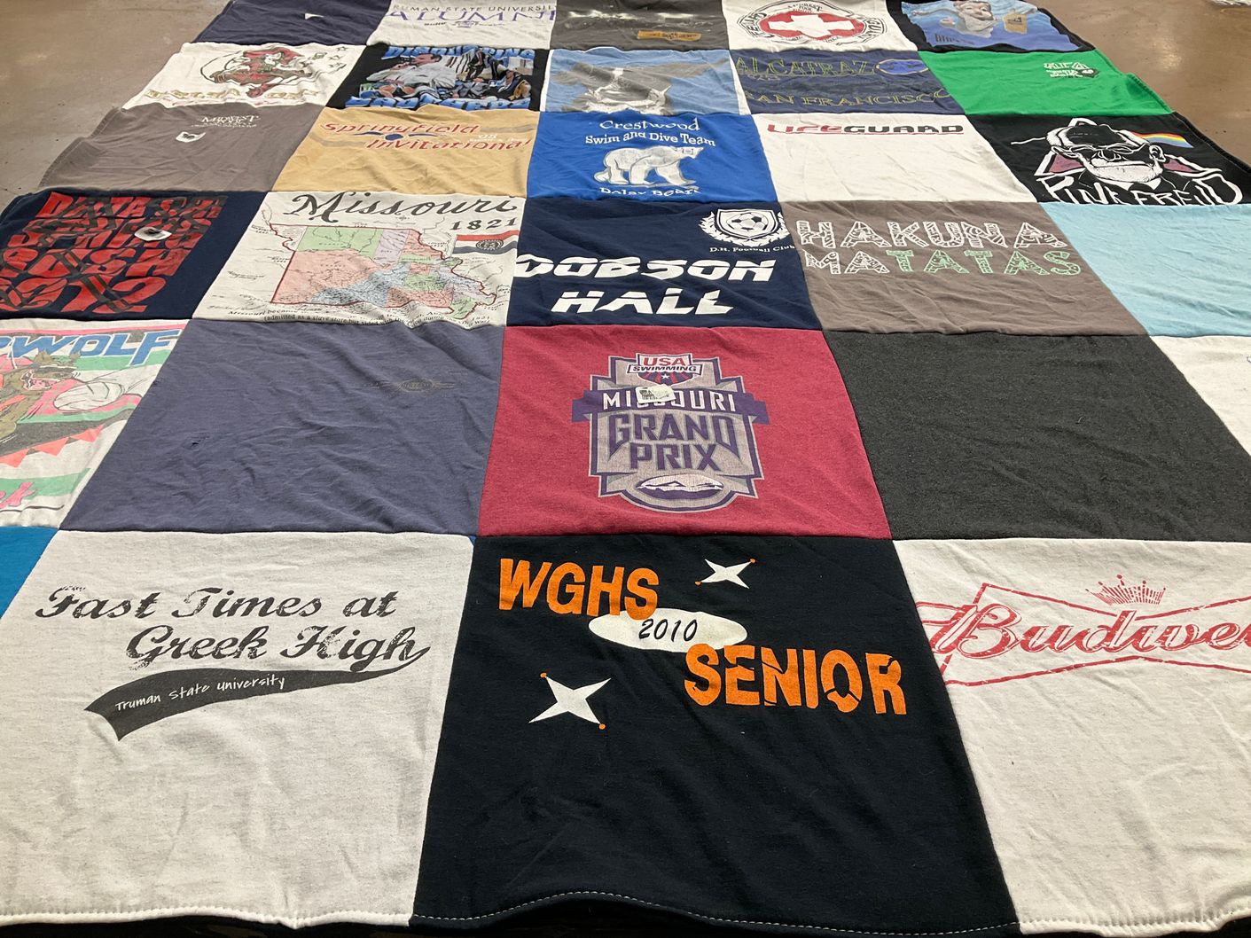 T-shirt quilt from truman state university by Ann from MO