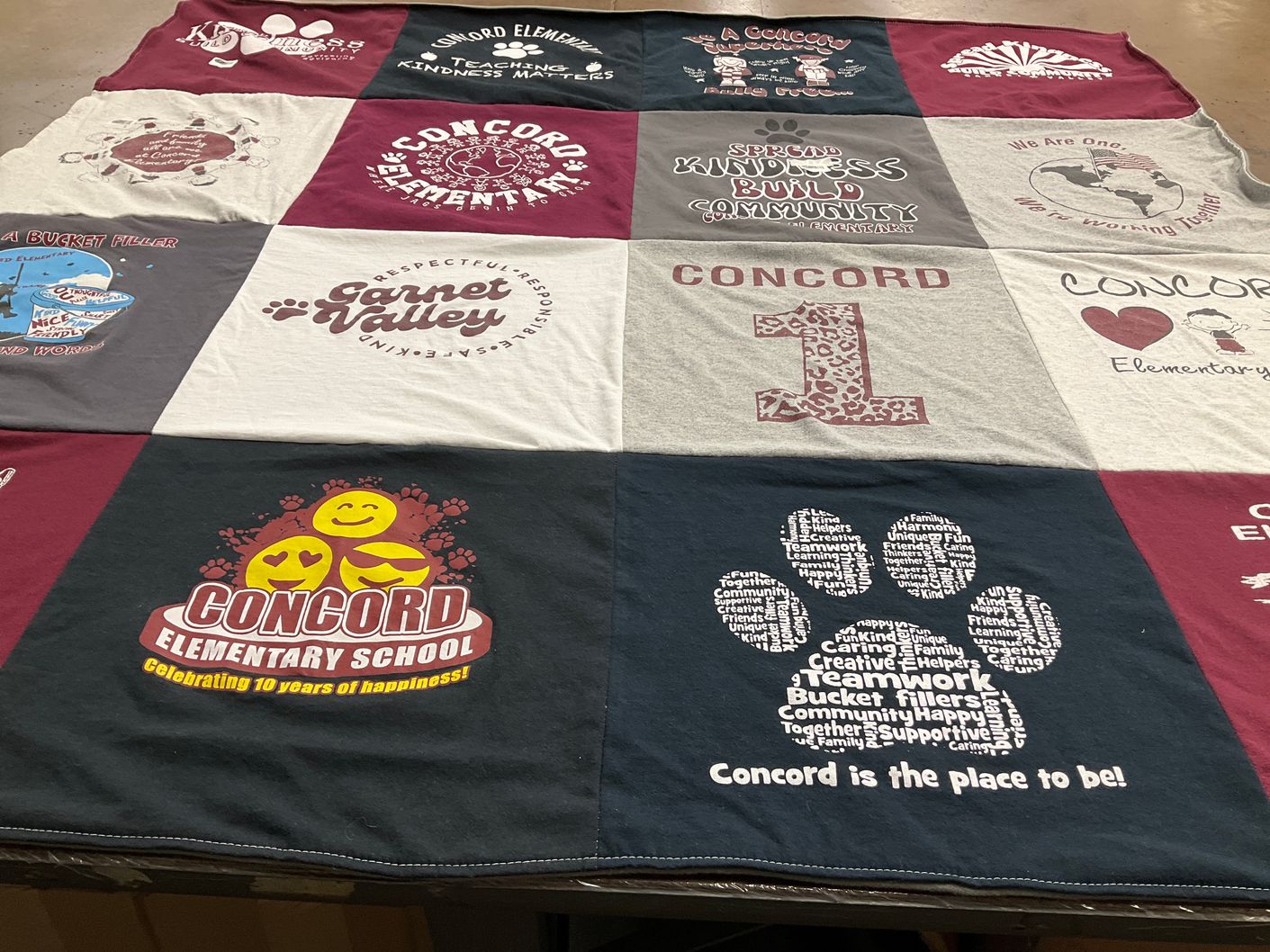 T-shirt quilt from concord elementary school by Monica from PA