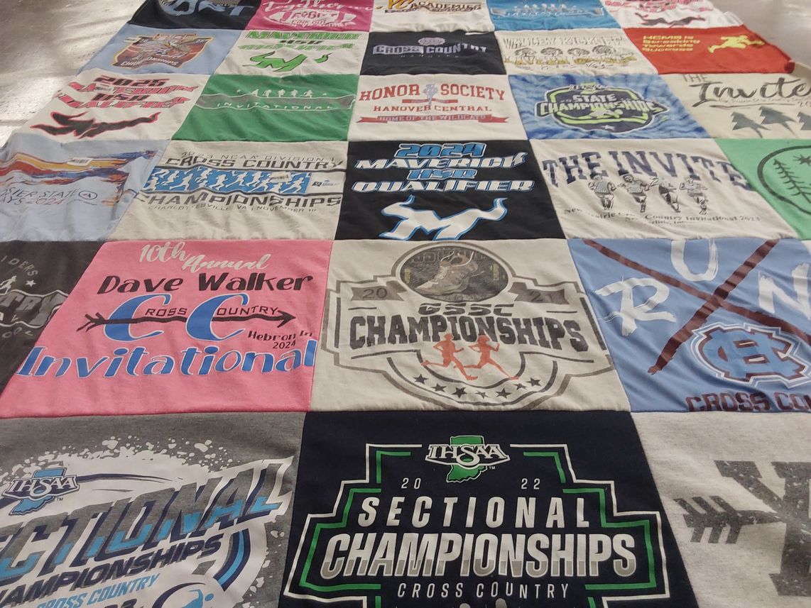 T-shirt quilt featuring hanover central cross country by Debbie from IN