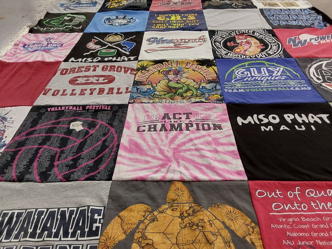 T-shirt quilt from forest grove high school by Michael from OR