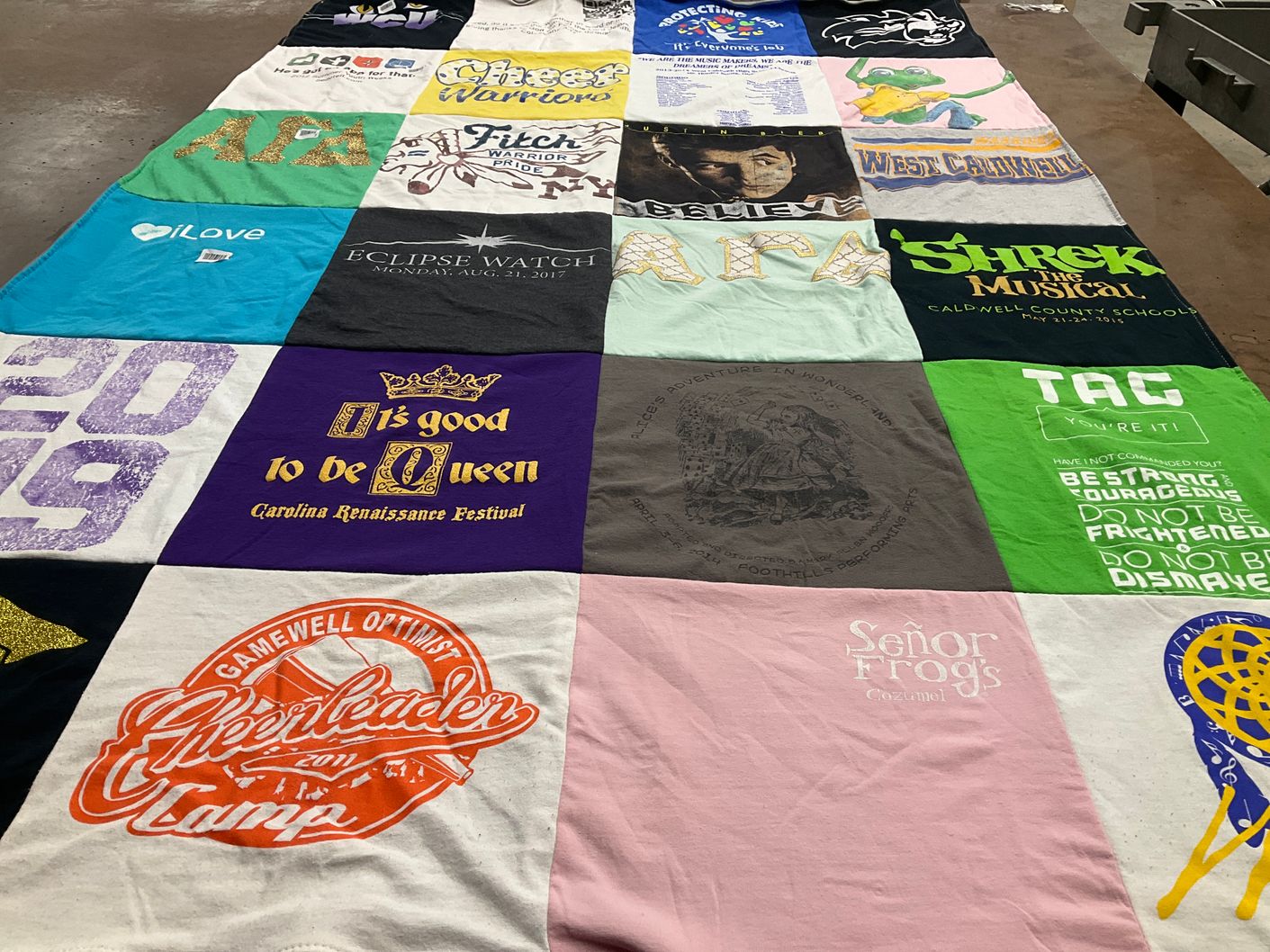 T-shirt quilt from caldwell county school by Kathy from NC