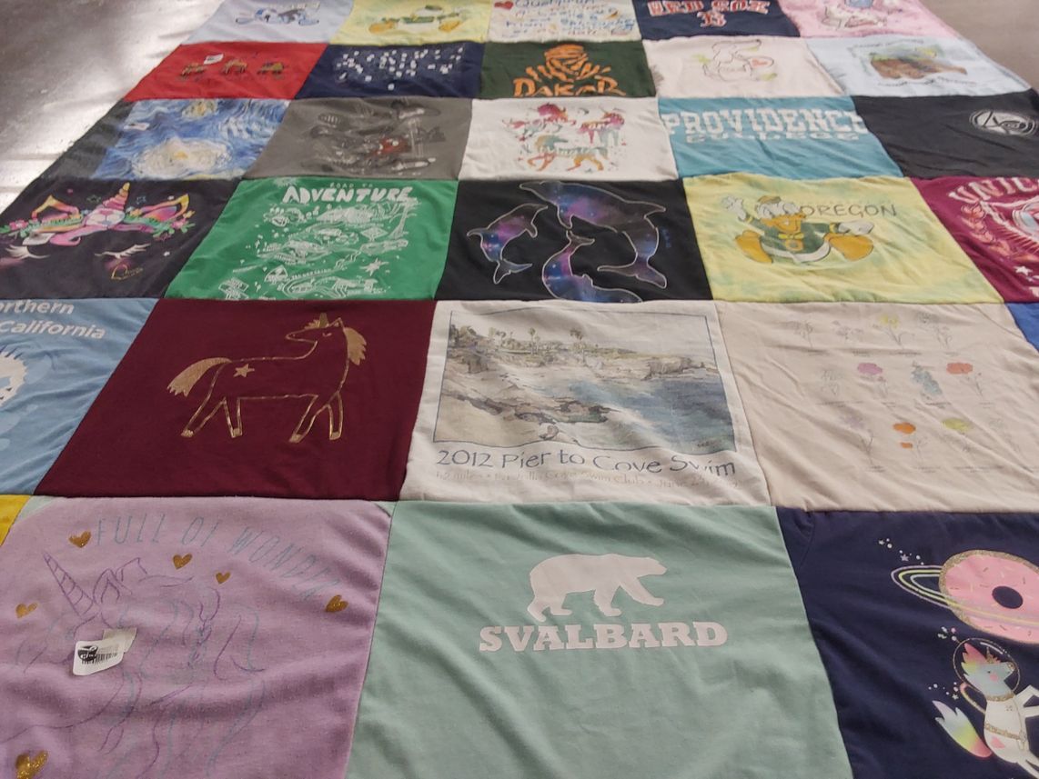 T-shirt quilt from providence college, northern california university by Jeremy from AZ