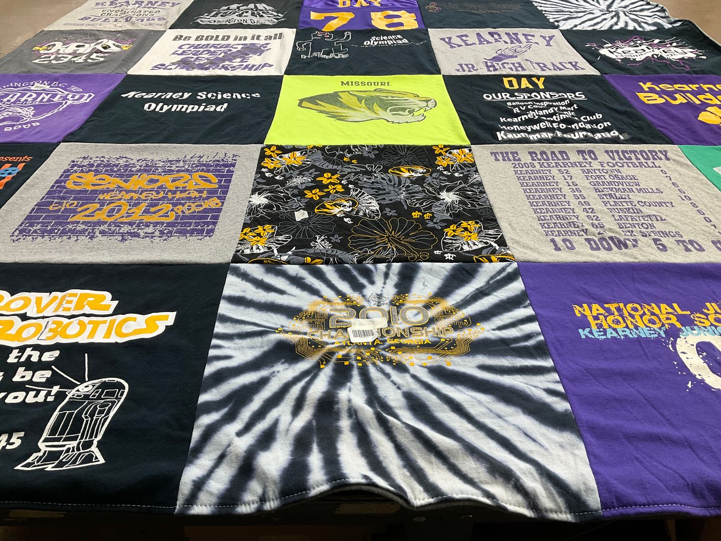 T-shirt quilt featuring kearney high school football by Jodie from MO