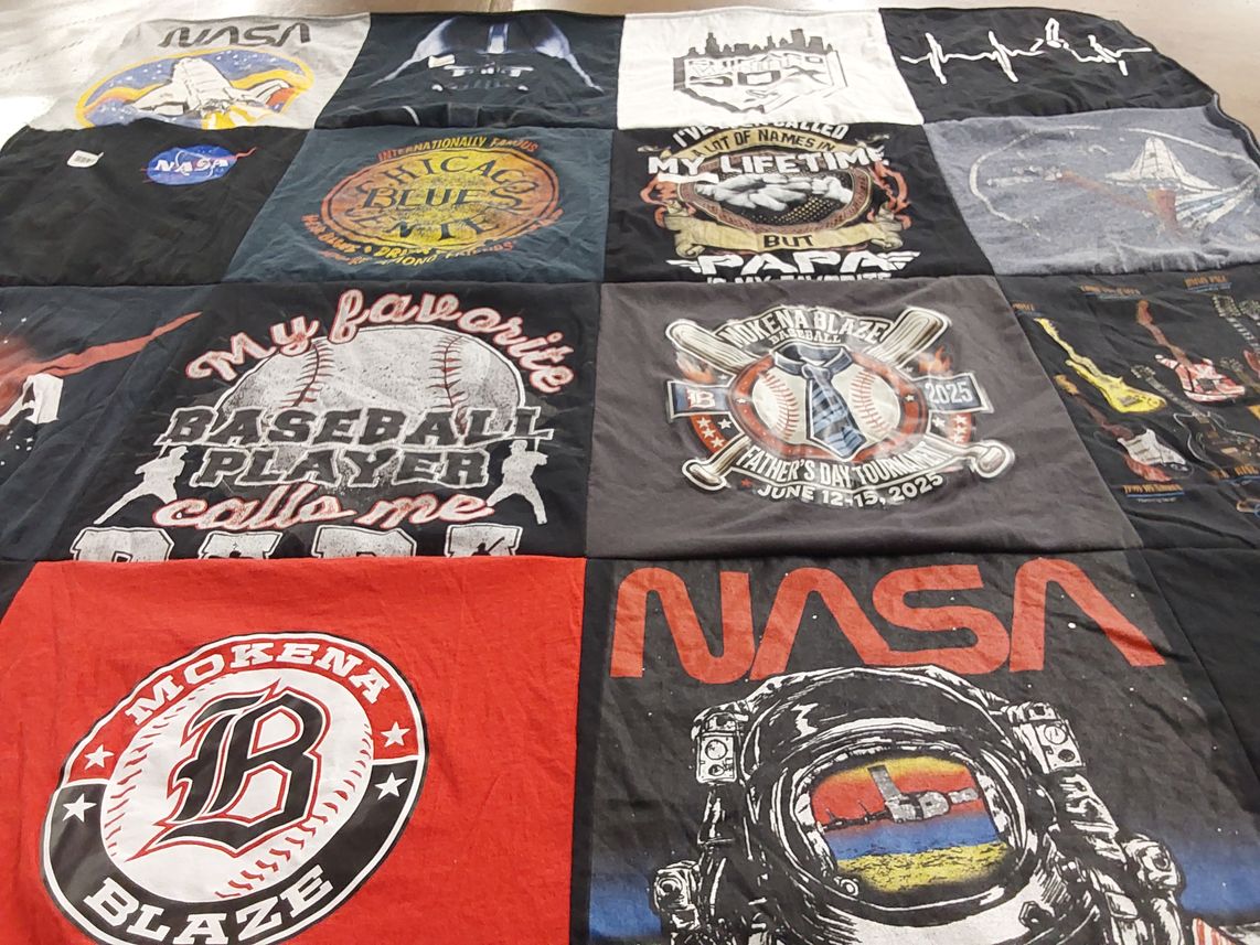 T-shirt quilt featuring mokena blaze by Lesa from FL