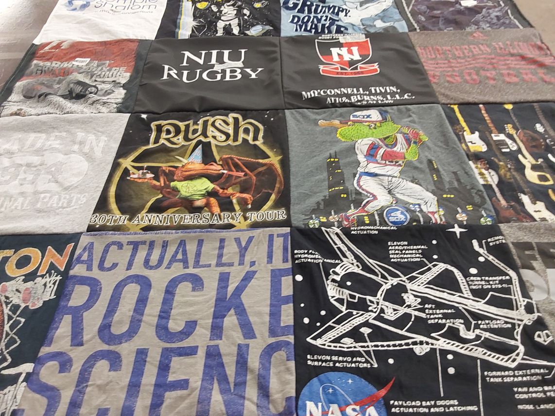 T-shirt quilt featuring northern illinois university rugby, northern illinois university football by Lesa from FL