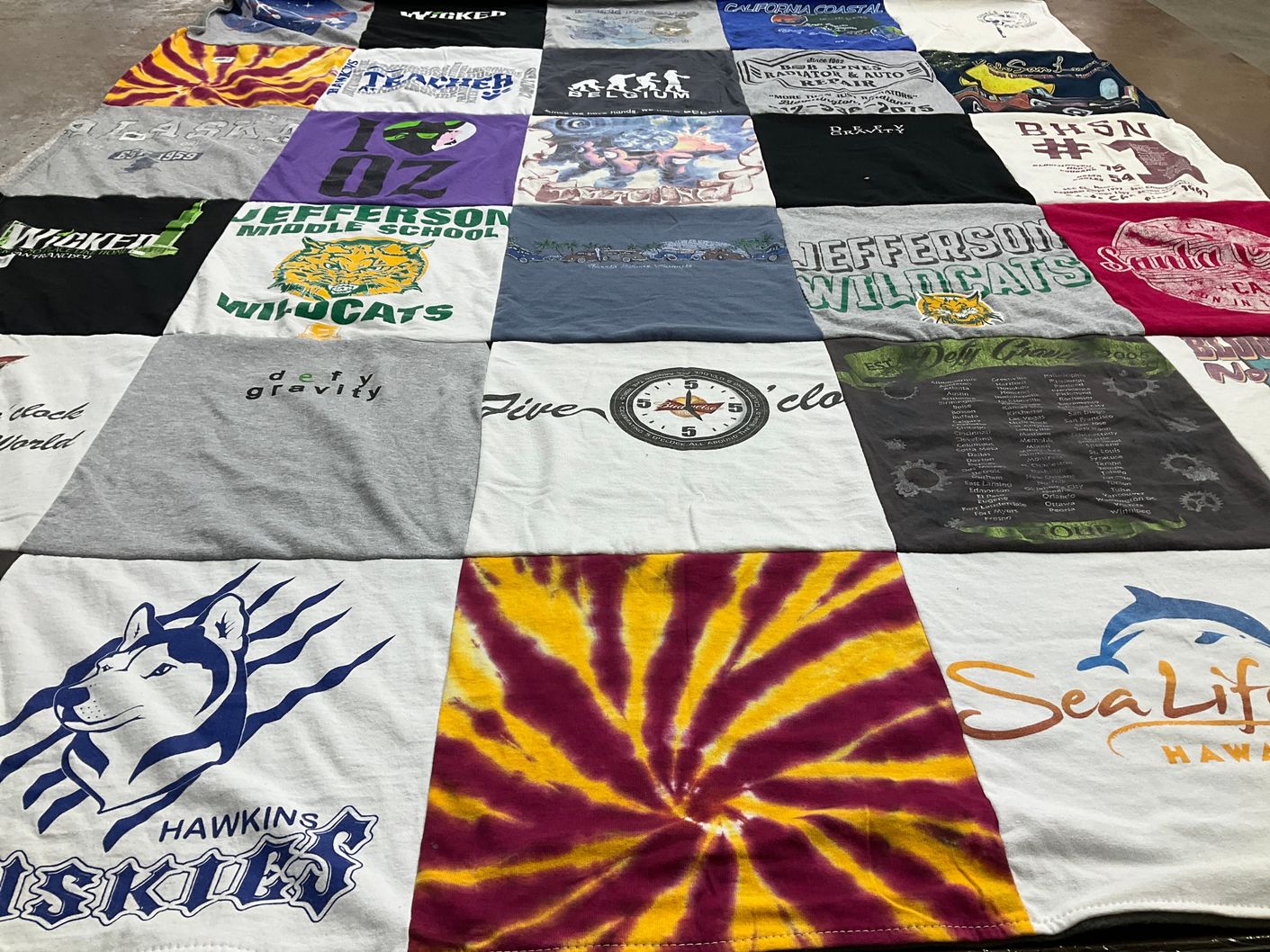 T-shirt quilt featuring hawkins huskies by Brandy from CA