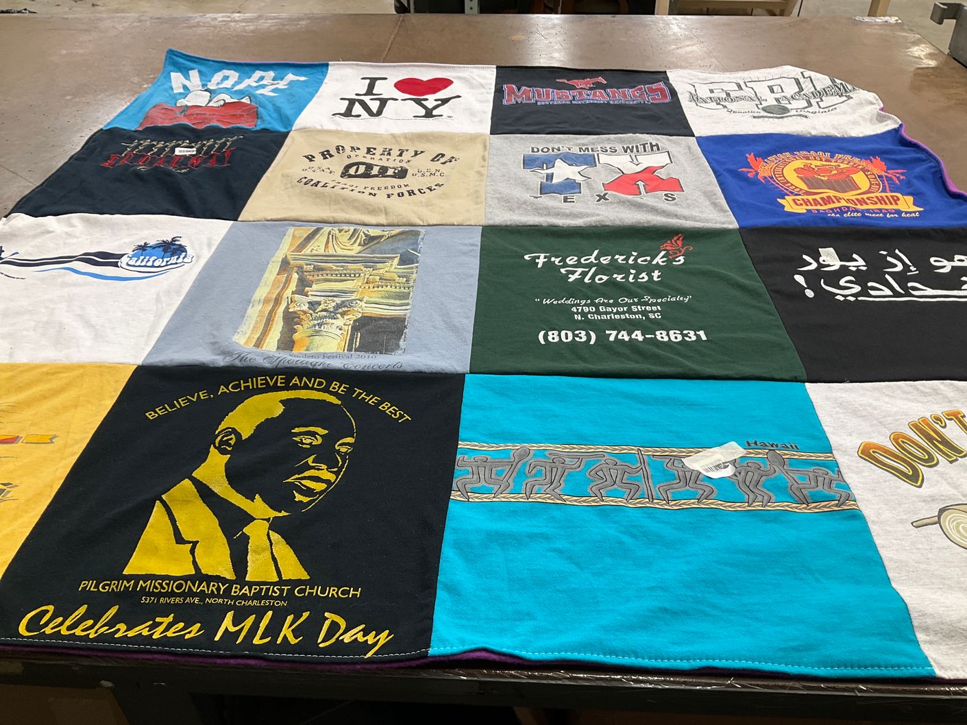 T-shirt quilt featuring mustangs by Talitha-Koumi from SC