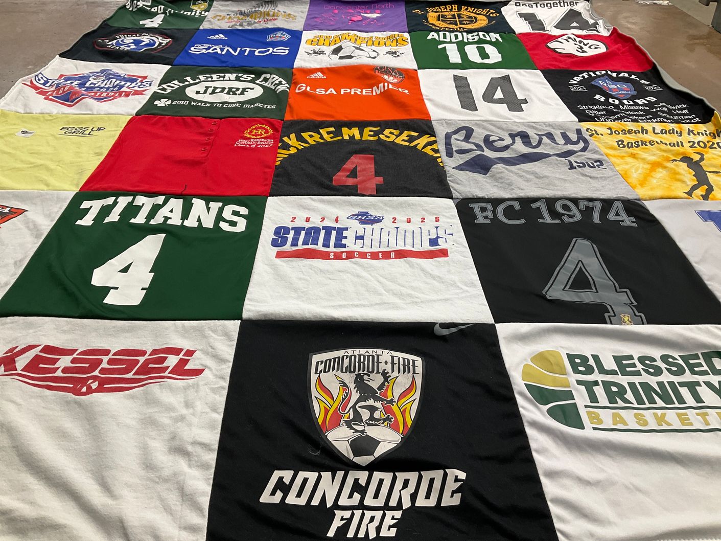T-shirt quilt featuring concorde fire, titans by Francesca from GA