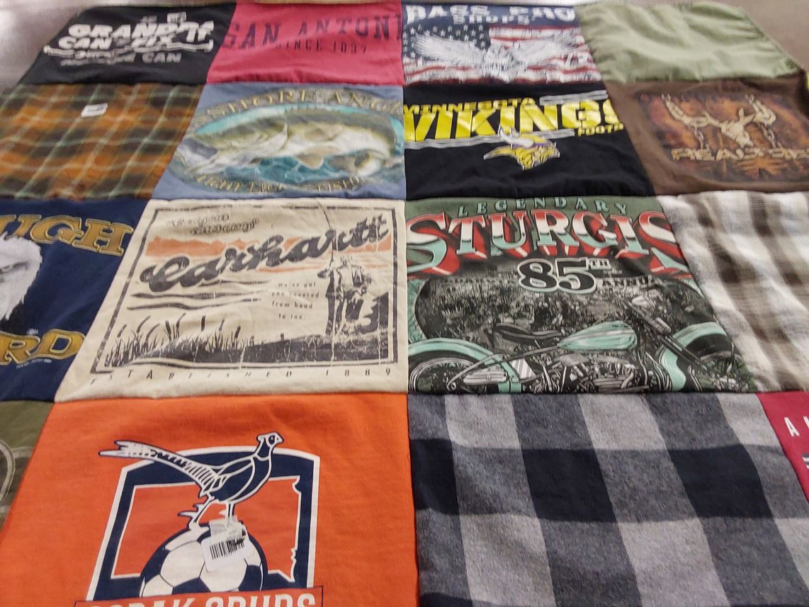 T-shirt quilt featuring minnesota vikings football by Donna from MN