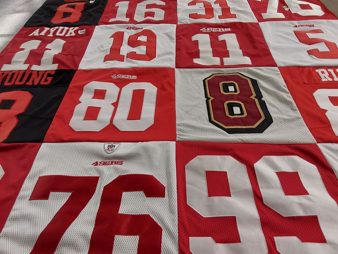 T-shirt quilt featuring san francisco 49ers by dawn from IL