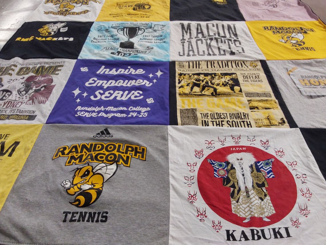 T-shirt quilt featuring macon jackets by Layla from VA