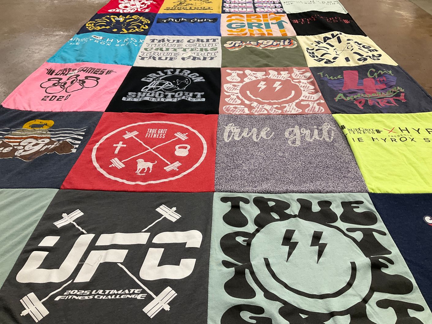 T-shirt quilt with fitness, health themes by Jessica from OK