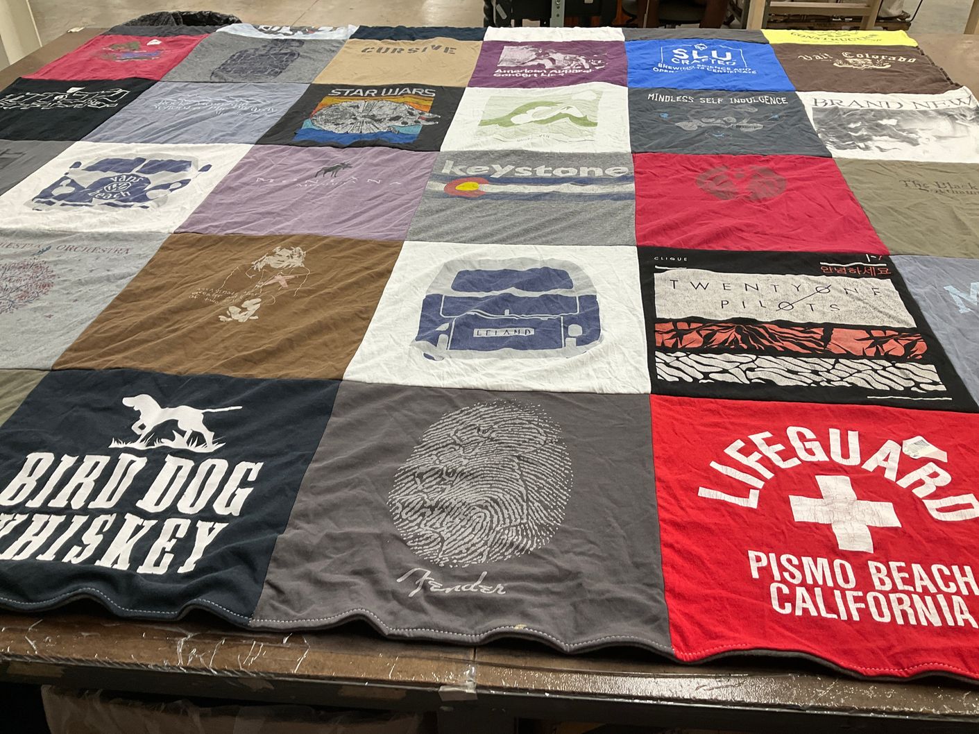 T-shirt quilt from slu, saint louis university by Caley from MO