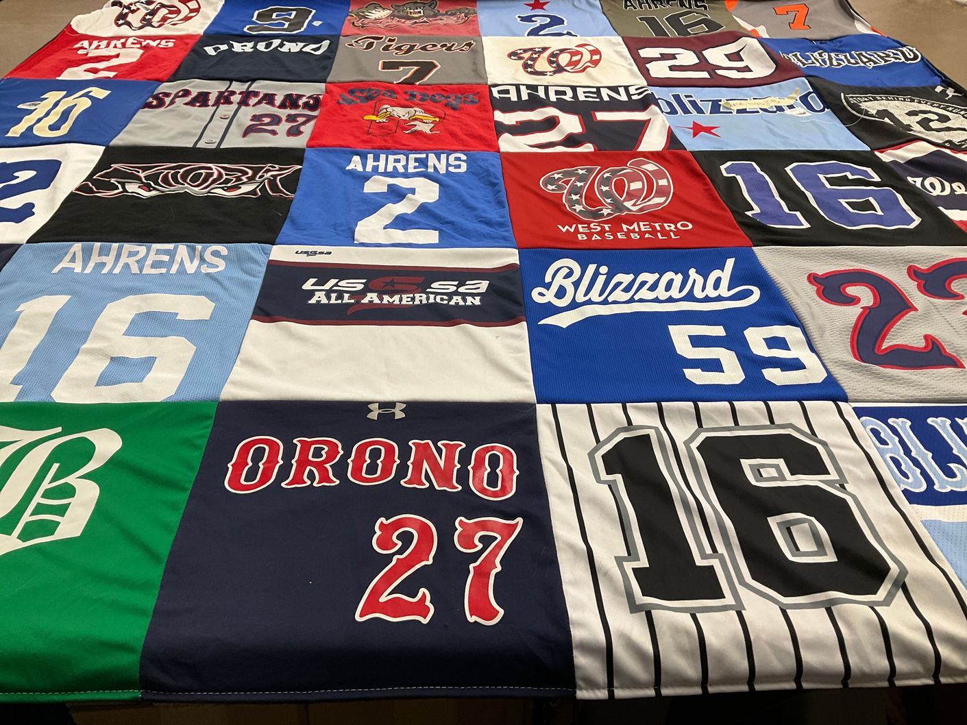 T-shirt quilt from orono high school by Christy from MN