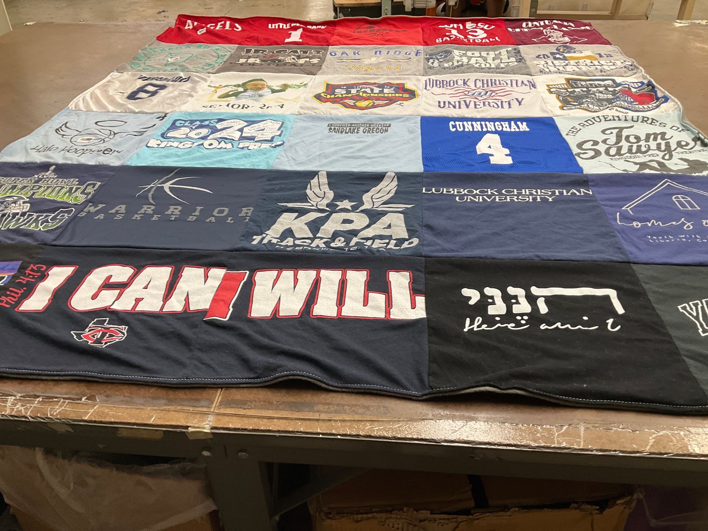T-shirt quilt from lubbock christian university by MaDawn from TX