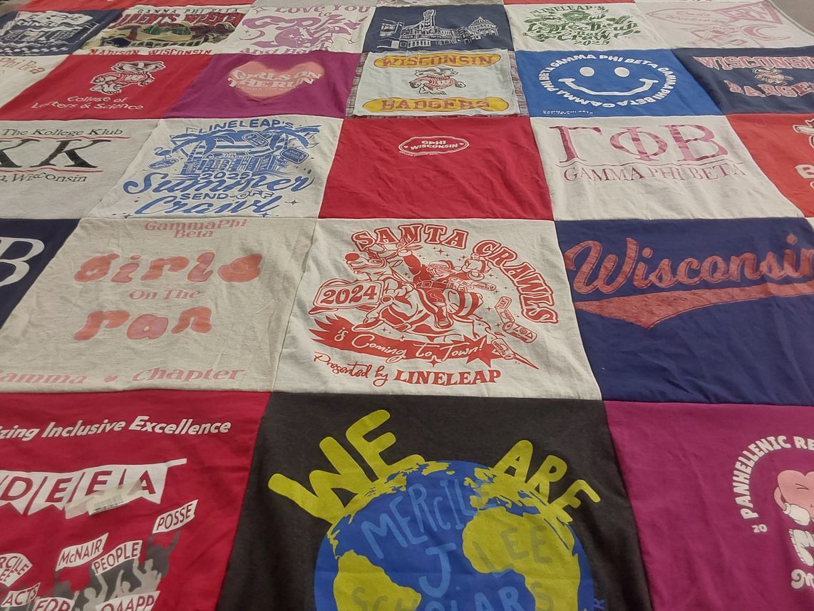 T-shirt quilt from university of wisconsin by nicole from FL