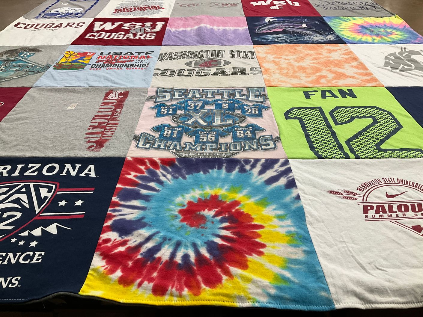 T-shirt quilt featuring washington state cougars by Julianne from WA