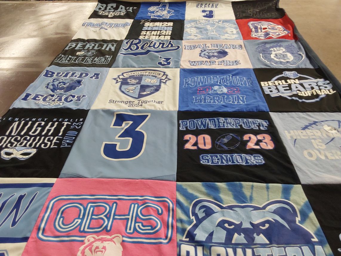 T-shirt quilt featuring olentangy berlin bears football, olentangy berlin bears softball by Ava from OH