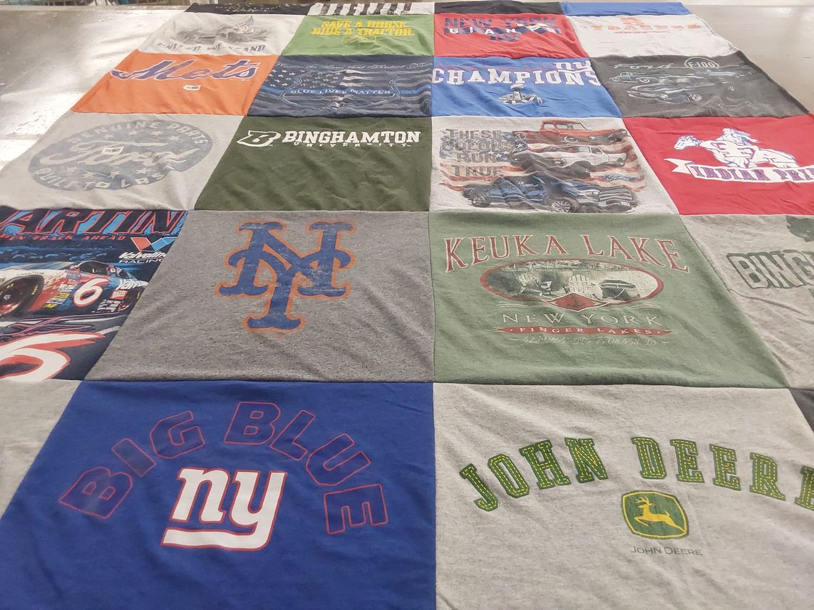 T-shirt quilt featuring new york mets, new york giants by Dawn from NY