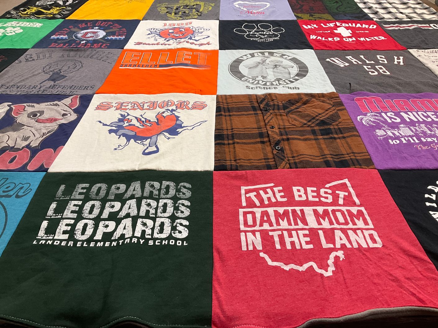 T-shirt quilt from lander elementary school, walsh university by Mark from OH