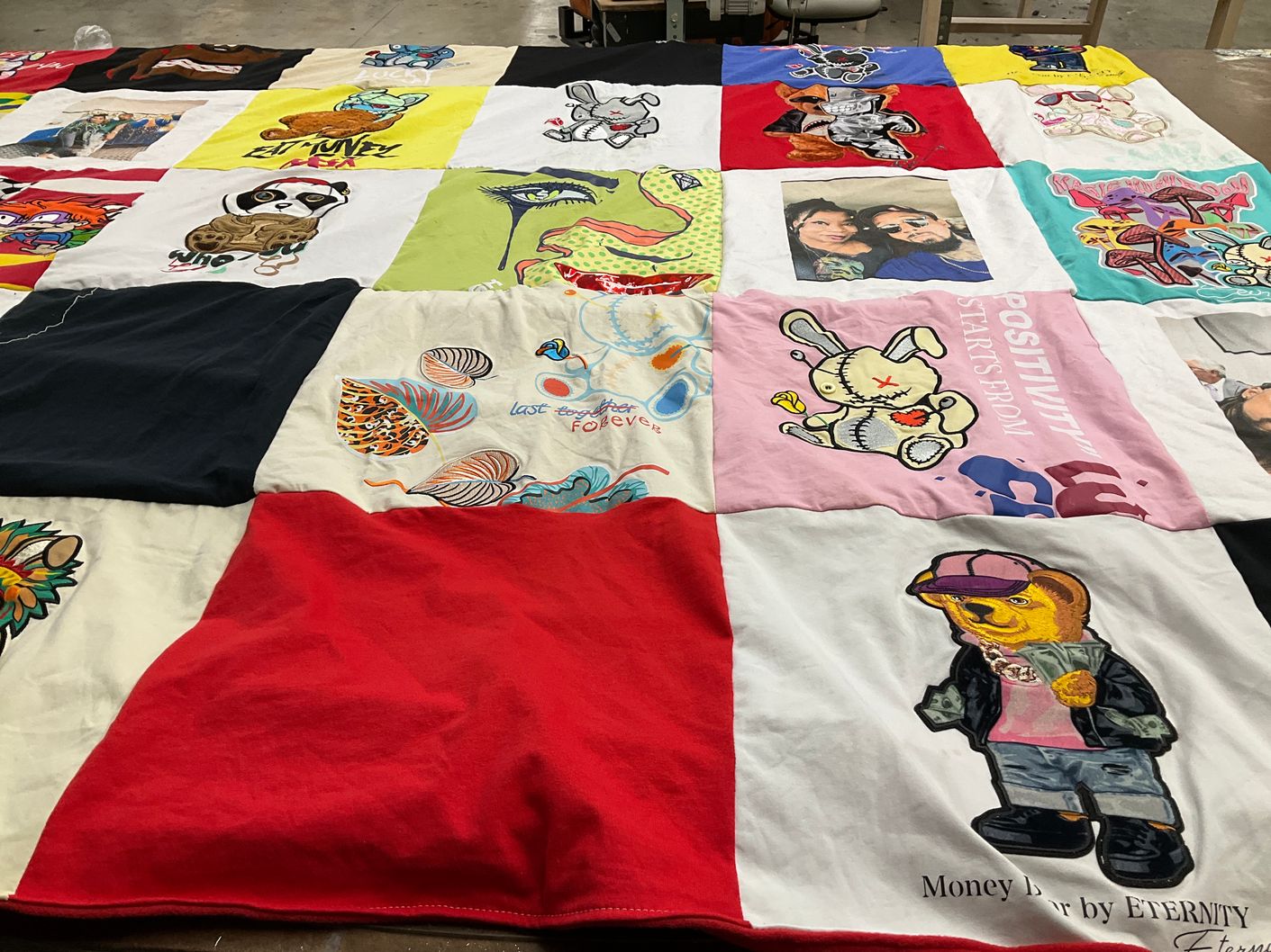 T-shirt quilt with art, animals themes by Aaliyah from VA