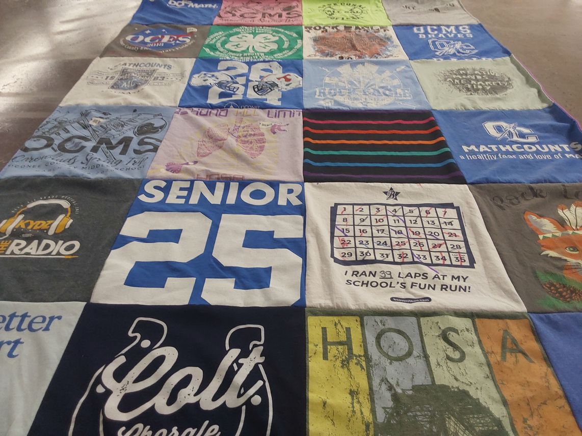 T-shirt quilt from oconee county middle school by Amber from GA