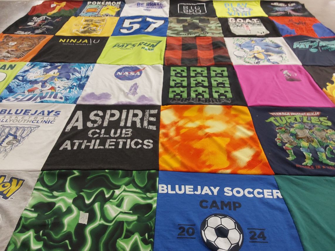 T-shirt quilt featuring bluejays basketball by Stephanie from IA